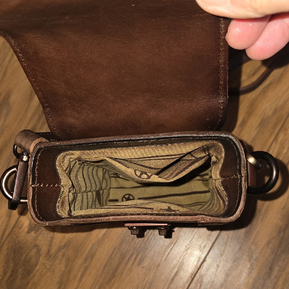 Montana West Dark Brown Leather Messenger Bag - Picture 4 of 5